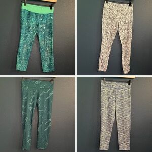 4 Pair Girls’ Athletic Leggings Bundle – Size (10/12)